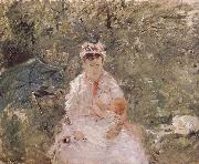 Berthe Morisot The biddy holding the infant France oil painting artist